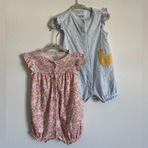 Carter's Blue and Pink Romper Set